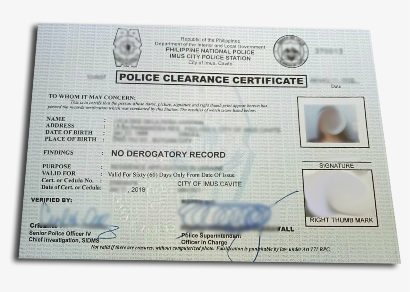 Police Clearance Certificate